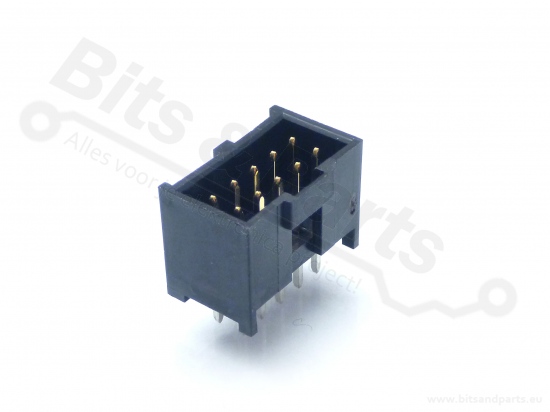 Box header Molex 10-pin male gouden pins  (2x5p)